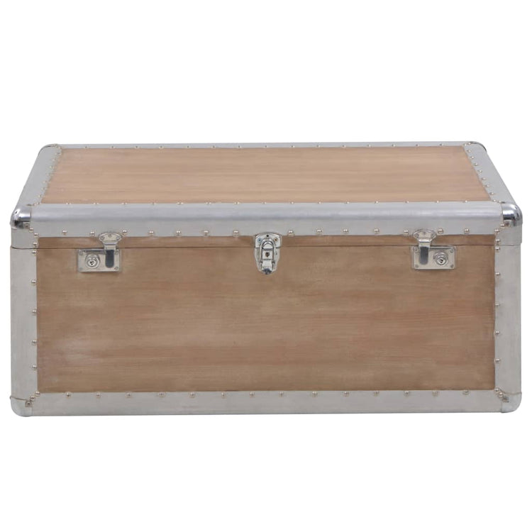 Baule Portaoggetti in Massello di Abete 91x52x40cm Marrone cod mxl 43914