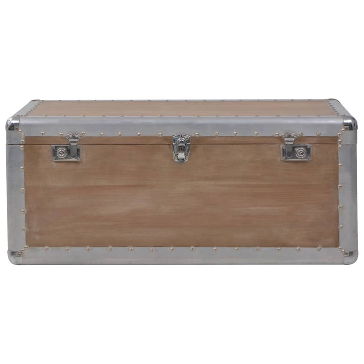 Baule Portaoggetti in Massello di Abete 91x52x40cm Marrone cod mxl 43914