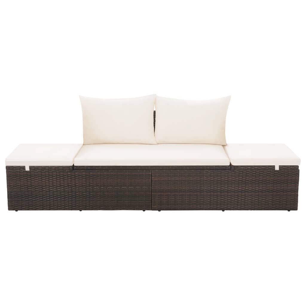 Lettino da Giardino Marrone 195x60 cm in Polyrattancod mxl 70705