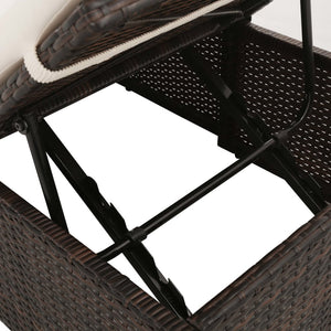 Lettino da Giardino Marrone 195x60 cm in Polyrattan 43954