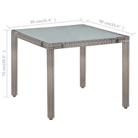 Set da Pranzo da Giardino 5 pz con Cuscini in Polyrattan Grigio cod mxl 35752