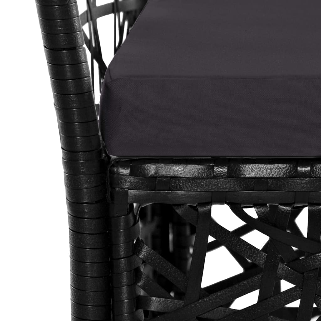 Set da Pranzo da Giardino 7 pz in Polyrattan Nero cod mxl 55725