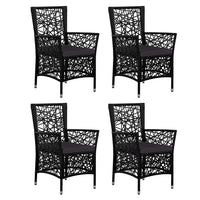 Set da Pranzo da Giardino 5 pz in Polyrattan Nero cod mxl 55654