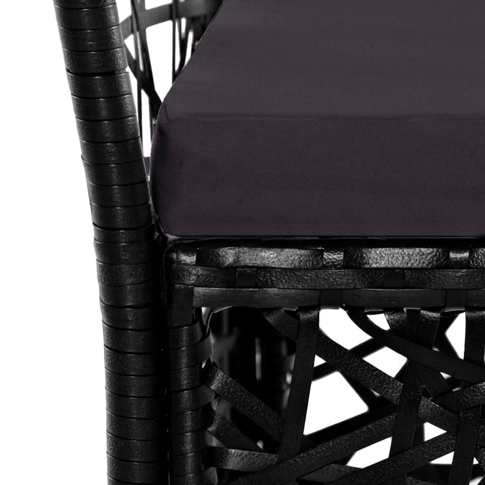 Set da Pranzo da Giardino 5 pz in Polyrattan Nero cod mxl 55654