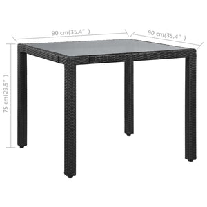 Set da Pranzo da Giardino 5 pz in Polyrattan Nero cod mxl 55654