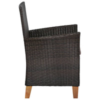 Sedie da Esterno con Cuscini 2 pz in Polyrattan Marrone