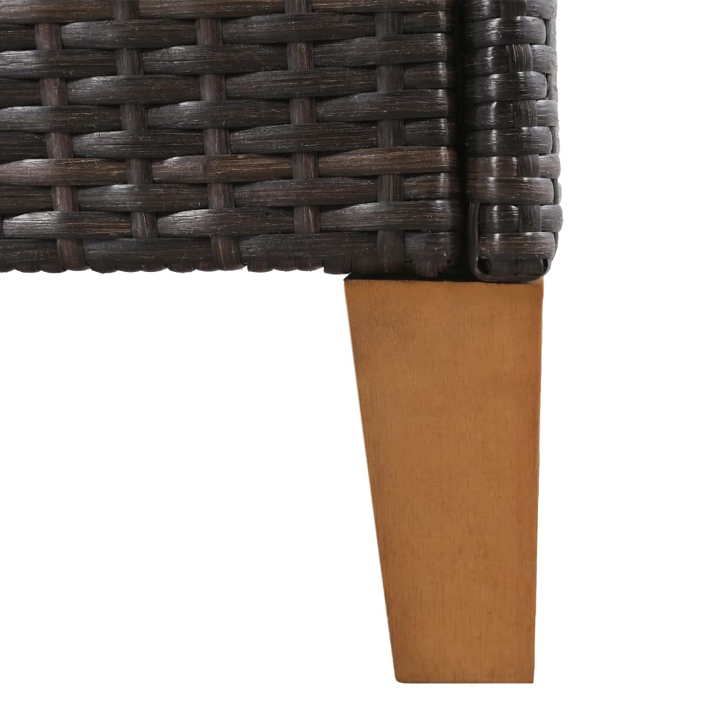 Sedie da Esterno con Cuscini 2 pz in Polyrattan Marrone