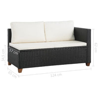 Set Divani da Giardino 4 pz con Cuscini in Polyrattan Nero cod mxl 35791