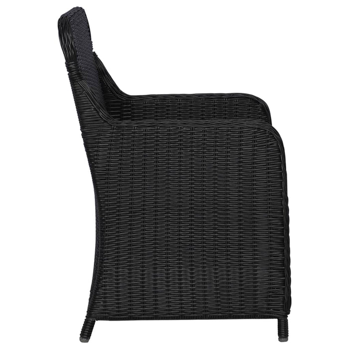 Sedie da Esterno con Cuscini 2 pz Polyrattan Nero