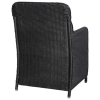 Sedie da Esterno con Cuscini 2 pz Polyrattan Nero