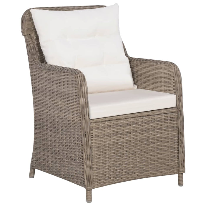 Sedie da Esterno con Cuscini 2 pz in Polyrattan Marrone cod mxl 13941