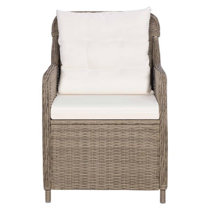 Sedie da Esterno con Cuscini 2 pz in Polyrattan Marrone cod mxl 13941