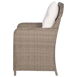 Sedie da Esterno con Cuscini 2 pz in Polyrattan Marrone cod mxl 13941