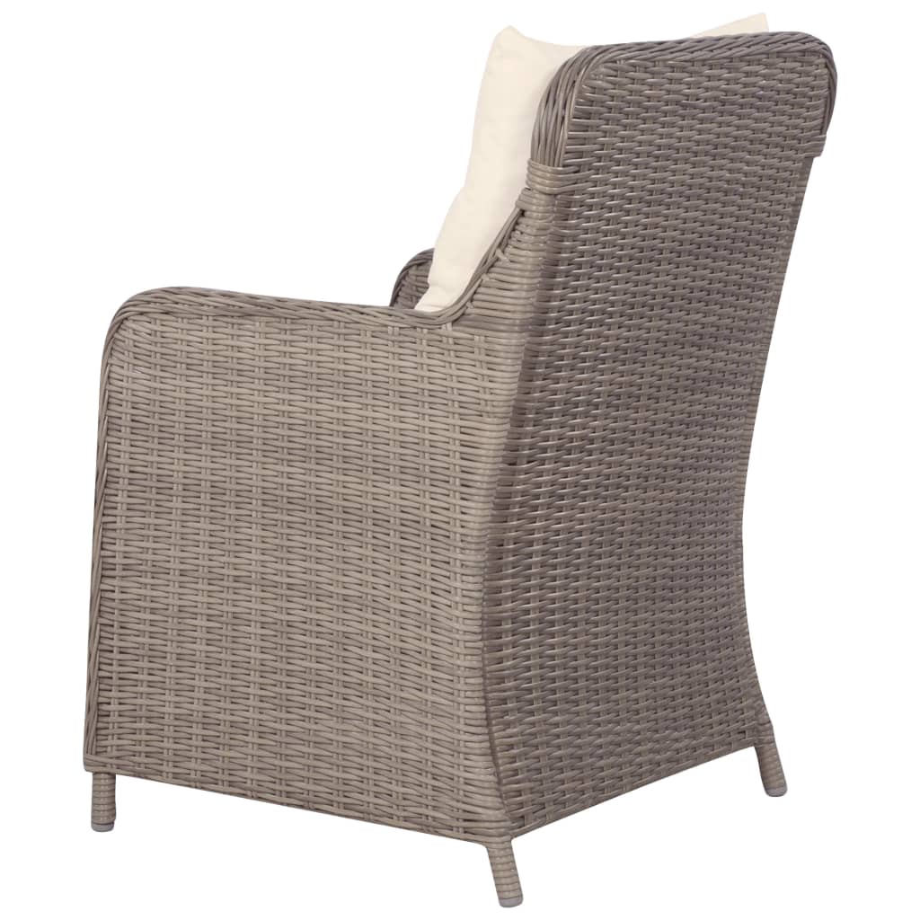 Sedie da Esterno con Cuscini 2 pz in Polyrattan Marrone cod mxl 13941