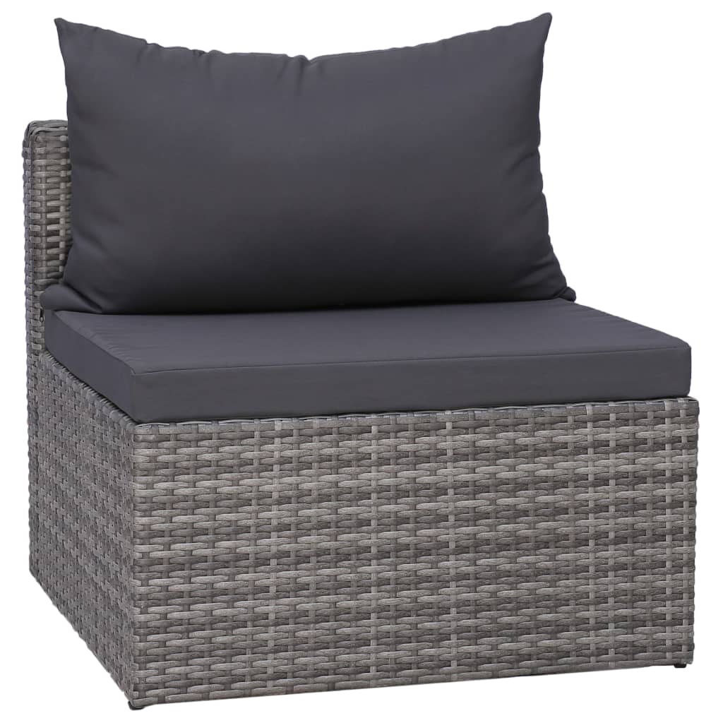 Set Divani da Giardino 8 pz con Cuscini in Polyrattan Grigio cod mxl 37981