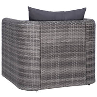 Sedia da Giardino con Cuscini in Polyrattan Grigio 44161