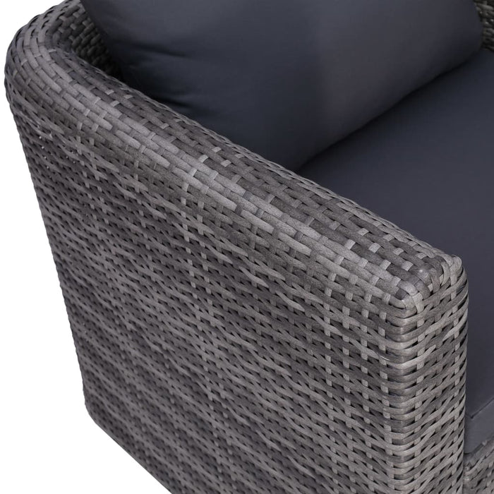 Sedia da Giardino con Cuscini in Polyrattan Grigio 44161