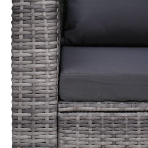 Sedia da Giardino con Cuscini in Polyrattan Grigio 44161