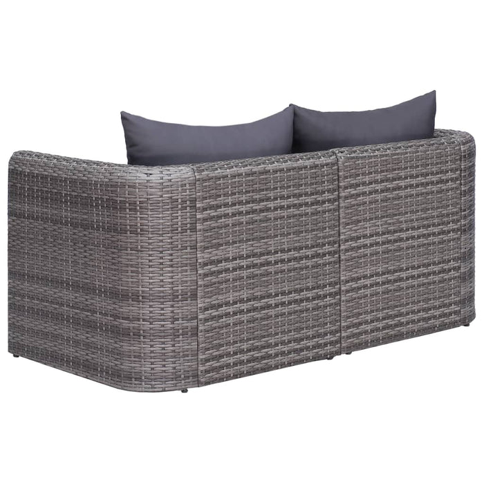 Divano Angolare da Giardino 2 pz Grigio in Polyrattan 44162