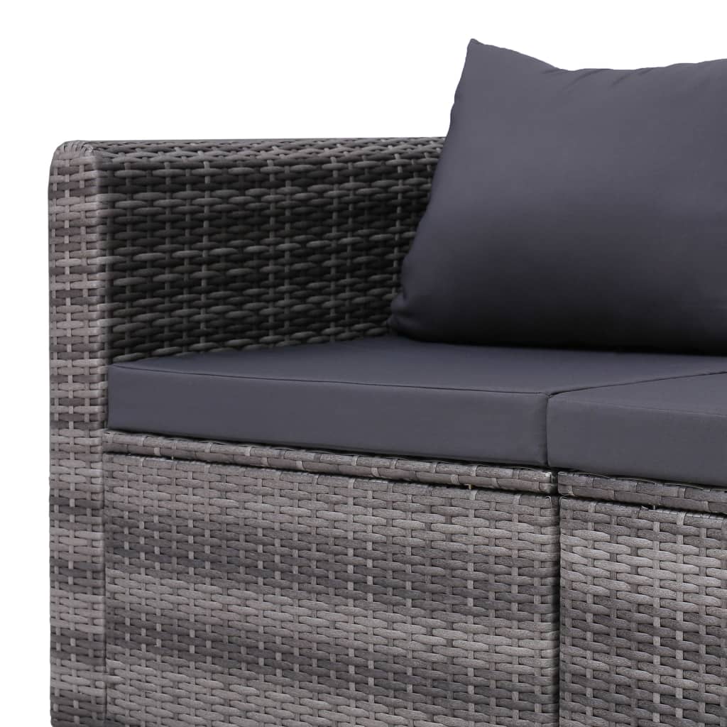 Divano Angolare da Giardino 2 pz Grigio in Polyrattan 44162