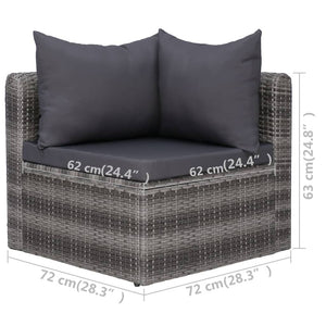 Divano Angolare da Giardino 2 pz Grigio in Polyrattan 44162