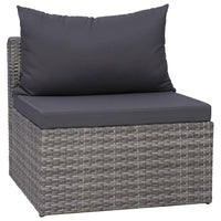 Set Divani da Giardino 3 pz con Cuscini Grigio in Polyrattan 44163