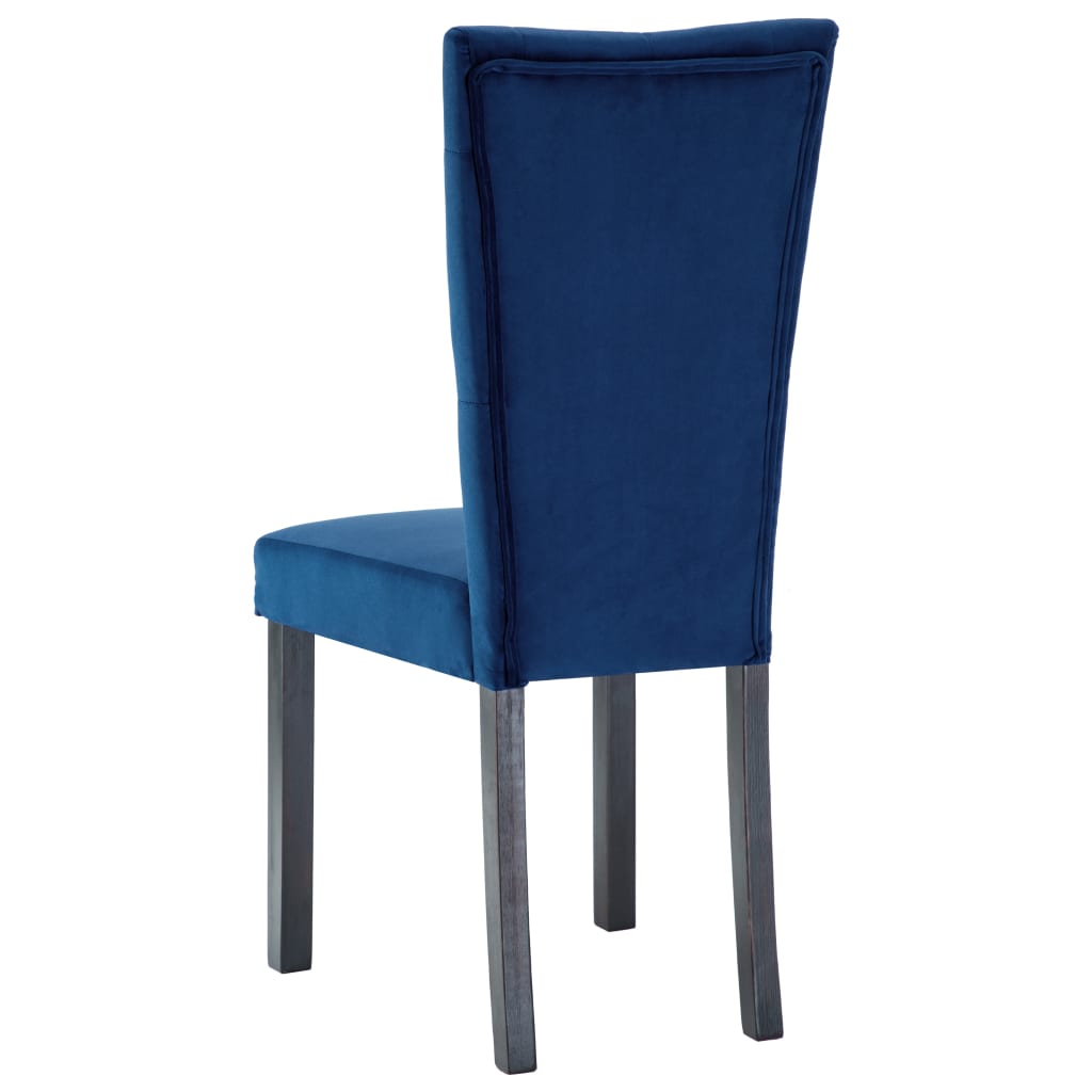 Sedie da Pranzo 2 pz Blu Scuro in Velluto 246490