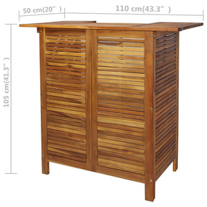 Set Tavolo e Sedia da Bar 3 pz in Legno Massello di Acacia  cod mxl 43152