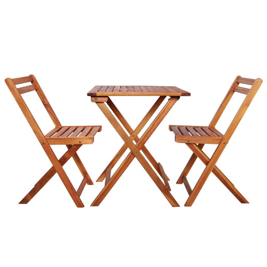 Set da Bistrot 3 pz Pieghevole in Legno Massello di Acacia cod mxl 35645