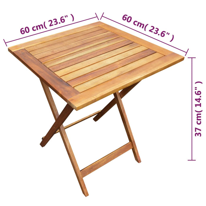 Set da Bistrot 3 pz Pieghevole in Legno Massello di Acacia cod mxl 35645