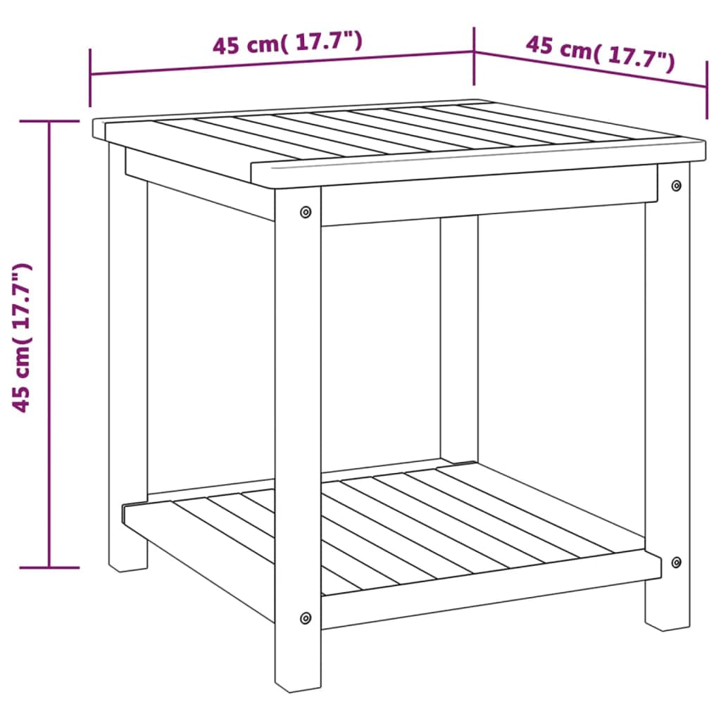 Tavolinetto in Legno Massello di Acacia 45x45x45 cm