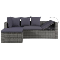 Set Divani da Giardino 4 pz con Cuscini in Polyrattan Grigio cod mxl 43682