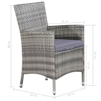 Set da Pranzo da Giardino 11 pz con Cuscini Polyrattan Grigio cod mxl 44062