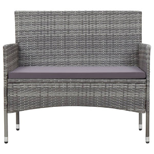 Panchina da Giardino 105 cm in Polyrattan Grigio cod mxl 78313