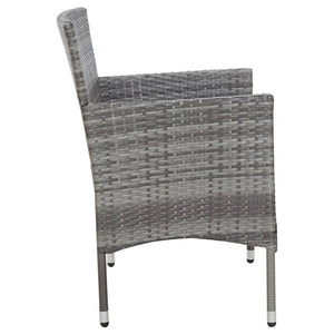 Panchina da Giardino 105 cm in Polyrattan Grigio cod mxl 78313