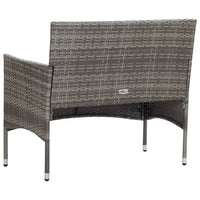 Panchina da Giardino 105 cm in Polyrattan Grigio cod mxl 78313