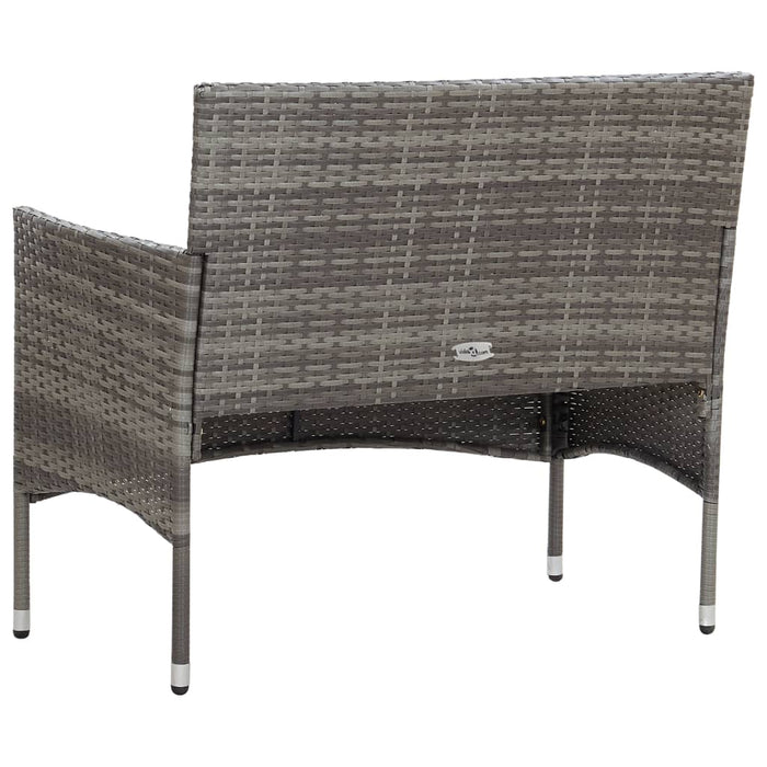 Panchina da Giardino 105 cm in Polyrattan Grigio cod mxl 78313