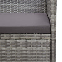 Panchina da Giardino 105 cm in Polyrattan Grigio cod mxl 78313