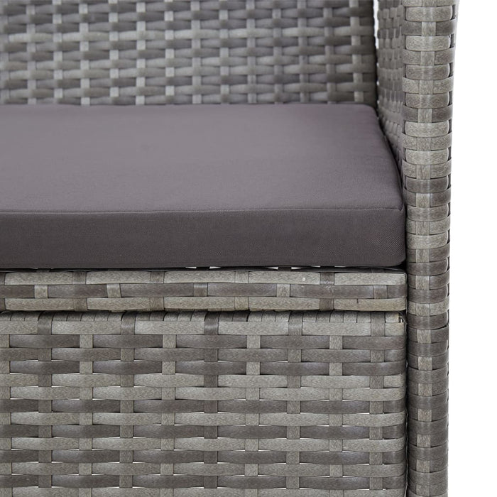 Panchina da Giardino 105 cm in Polyrattan Grigio cod mxl 78313