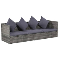 Lettino da Giardino Grigio 200x60 cm in Polyrattan