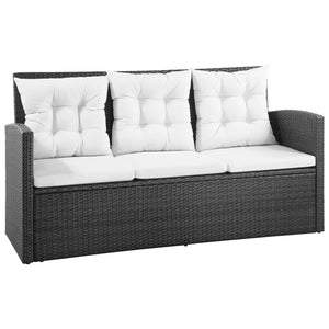 Set Divani da Giardino 5 pz con Cuscini in Polyrattan Nero cod mxl 41298