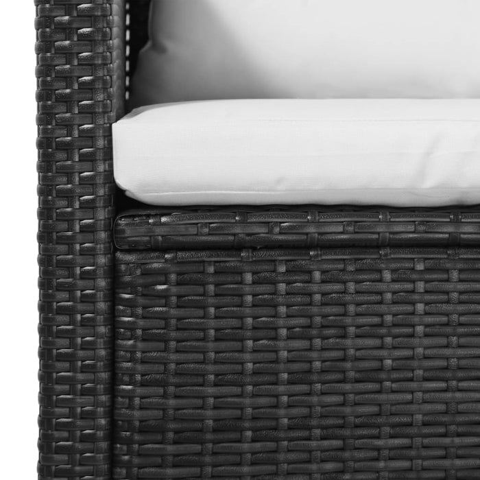 Set Divani da Giardino 5 pz con Cuscini in Polyrattan Nero cod mxl 41298