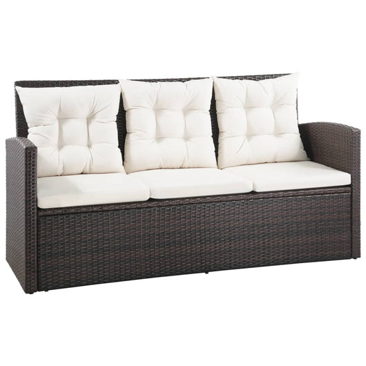 Set Divani da Giardino 5 pz con Cuscini in Polyrattan Marrone cod mxl 35210