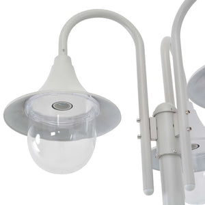 Lampione da Giardino E27 220 cm in Alluminio 3 Lampade Bianco 44206