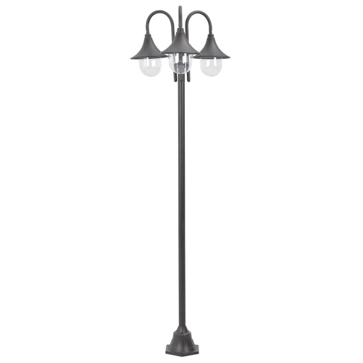 Lampione da Giardino E27 220 cm Alluminio 3 Lampade Bronzo cod mxl 70836