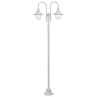 Lampione da Giardino E27 220 cm Alluminio 2 Lampade Biancocod mxl 106972