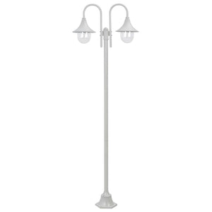 Lampione da Giardino E27 220 cm Alluminio 2 Lampade Biancocod mxl 106972