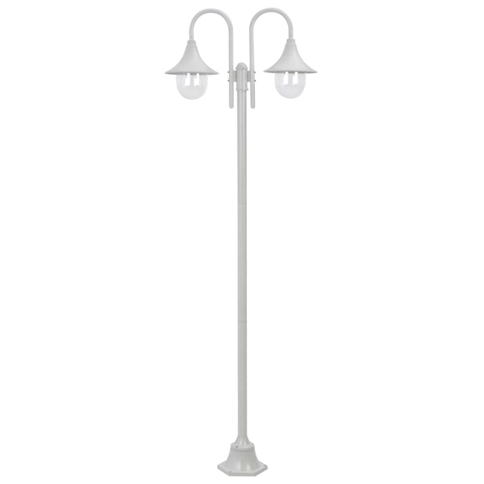 Lampione da Giardino E27 220 cm Alluminio 2 Lampade Biancocod mxl 106972