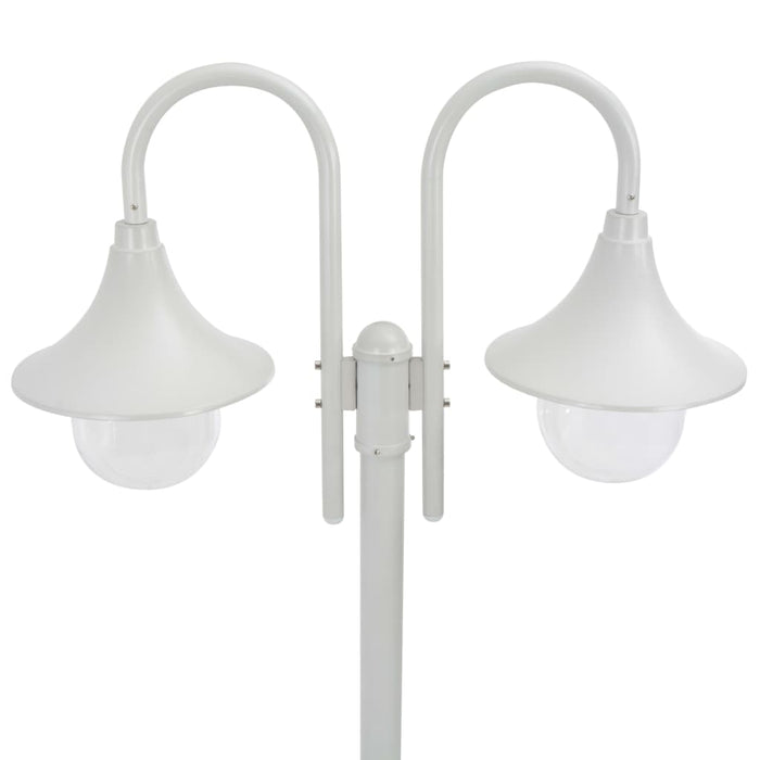 Lampione da Giardino E27 220 cm Alluminio 2 Lampade Biancocod mxl 106972