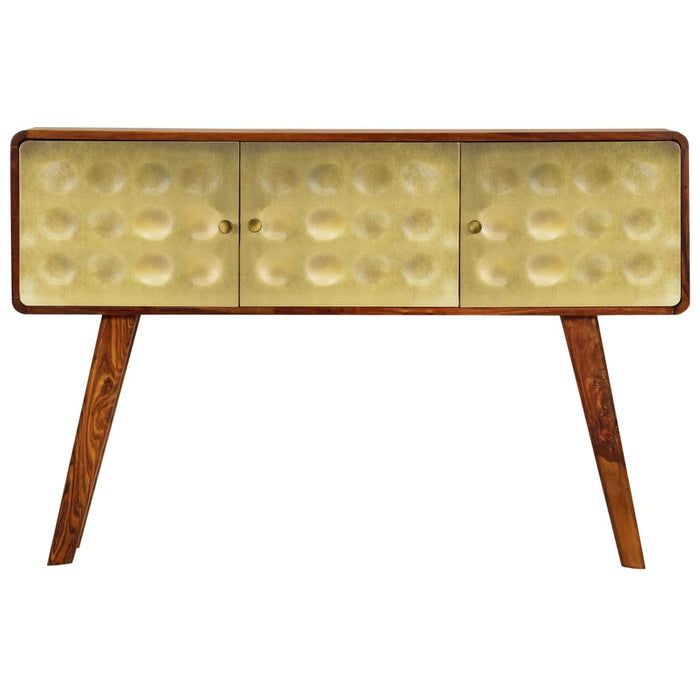 Credenza in Massello di Sheesham con Stampa Dorata 120x30x80 cm 246347